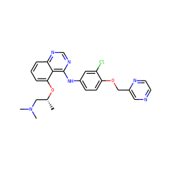 C[C@H](CN(C)C)Oc1cccc2ncnc(Nc3ccc(OCc4cnccn4)c(Cl)c3)c12 ZINC000006717583