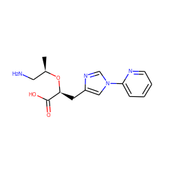 C[C@H](CN)O[C@@H](Cc1cn(-c2ccccn2)cn1)C(=O)O ZINC000038476550