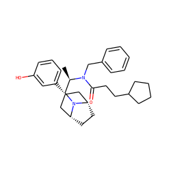 C[C@H](CN1[C@H]2CC[C@@H]1C[C@H](c1cccc(O)c1)C2)N(Cc1ccccc1)C(=O)CCC1CCCC1 ZINC000167070007