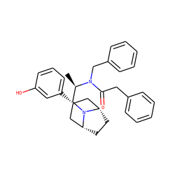 C[C@H](CN1[C@H]2CC[C@@H]1C[C@H](c1cccc(O)c1)C2)N(Cc1ccccc1)C(=O)Cc1ccccc1 ZINC000117297921