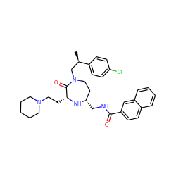 C[C@H](CN1CC[C@H](CNC(=O)c2ccc3ccccc3c2)N[C@H](CCN2CCCCC2)C1=O)c1ccc(Cl)cc1 ZINC000206888617