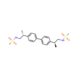 C[C@H](CNS(C)(=O)=O)c1ccc(-c2ccc([C@@H](C)CNS(C)(=O)=O)cc2)cc1 ZINC000064448909