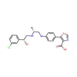 C[C@H](CNc1ccc(-c2ocnc2C(=O)O)cc1)NC[C@H](O)c1cccc(Cl)c1 ZINC000028948445