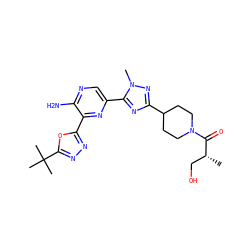 C[C@H](CO)C(=O)N1CCC(c2nc(-c3cnc(N)c(-c4nnc(C(C)(C)C)o4)n3)n(C)n2)CC1 ZINC000145535372