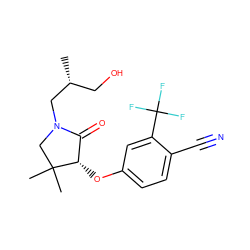 C[C@H](CO)CN1CC(C)(C)[C@@H](Oc2ccc(C#N)c(C(F)(F)F)c2)C1=O ZINC000082154977