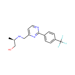 C[C@H](CO)NCc1ccnc(-c2ccc(C(F)(F)F)cc2)n1 ZINC000204413915