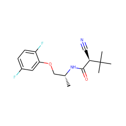 C[C@H](COc1cc(F)ccc1F)NC(=O)[C@@H](C#N)C(C)(C)C ZINC000029337424