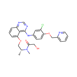 C[C@H](COc1cccc2ncnc(Nc3ccc(OCc4ccccn4)c(Cl)c3)c12)N(C)C(=O)CO ZINC000028950744