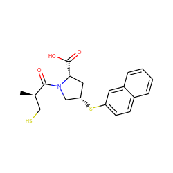 C[C@H](CS)C(=O)N1C[C@@H](Sc2ccc3ccccc3c2)C[C@H]1C(=O)O ZINC000040639496