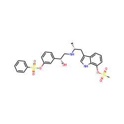 C[C@H](Cc1c[nH]c2c(OS(C)(=O)=O)cccc12)NC[C@H](O)c1cccc(OS(=O)(=O)c2ccccc2)c1 ZINC000028368507