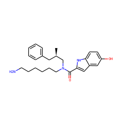 C[C@H](Cc1ccccc1)CN(CCCCCCN)C(=O)c1cc2cc(O)ccc2[nH]1 ZINC000028825968