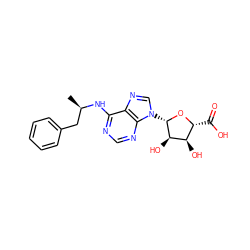 C[C@H](Cc1ccccc1)Nc1ncnc2c1ncn2[C@@H]1O[C@H](C(=O)O)[C@@H](O)[C@H]1O ZINC000049113137