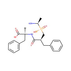 C[C@H](N)[P@](=O)(O)C[C@@H](Cc1ccccc1)C(=O)N[C@@](C)(Cc1ccccc1)C(=O)O ZINC000029310103