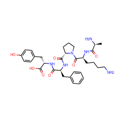 C[C@H](N)C(=O)N[C@@H](CCCCN)C(=O)N1CCC[C@H]1C(=O)N[C@@H](Cc1ccccc1)C(=O)N[C@@H](Cc1ccc(O)cc1)C(=O)O ZINC000028456416