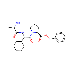 C[C@H](N)C(=O)N[C@H](C(=O)N1CCC[C@H]1C(=O)OCc1ccccc1)C1CCCCC1 ZINC000059201498