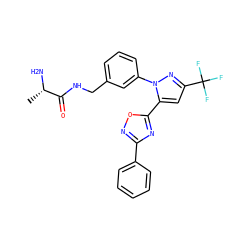 C[C@H](N)C(=O)NCc1cccc(-n2nc(C(F)(F)F)cc2-c2nc(-c3ccccc3)no2)c1 ZINC000040394676