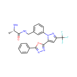 C[C@H](N)C(=O)NCc1cccc(-n2nc(C(F)(F)F)cc2-c2nnc(-c3ccccc3)o2)c1 ZINC000040395132