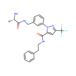 C[C@H](N)C(=O)NCc1cccc(-n2nc(C(F)(F)F)cc2C(=O)NCCc2ccccc2)c1 ZINC000040918178