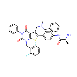 C[C@H](N)C(=O)Nc1ccc(-c2sc3c(c2CN(C)Cc2ccccc2)c(=O)n(-c2ccccc2)c(=O)n3Cc2c(F)cccc2F)cc1 ZINC000027182906