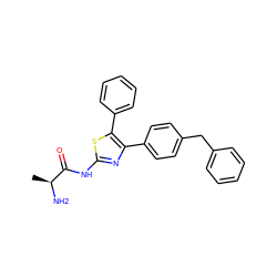 C[C@H](N)C(=O)Nc1nc(-c2ccc(Cc3ccccc3)cc2)c(-c2ccccc2)s1 ZINC000014951971