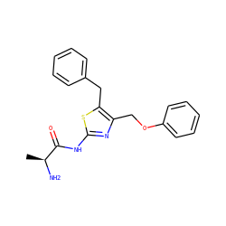 C[C@H](N)C(=O)Nc1nc(COc2ccccc2)c(Cc2ccccc2)s1 ZINC000014951980