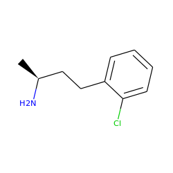 C[C@H](N)CCc1ccccc1Cl ZINC000004169258