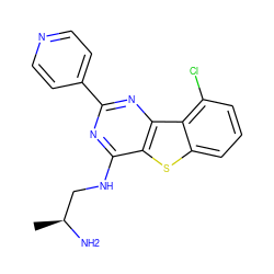 C[C@H](N)CNc1nc(-c2ccncc2)nc2c1sc1cccc(Cl)c12 ZINC000223668646