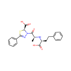 C[C@H](N[C@@H](CCc1ccccc1)C(=O)O)C(=O)N1N=C(c2ccccc2)S[C@H]1C(=O)O ZINC000027518358