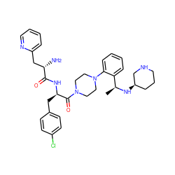 C[C@H](N[C@@H]1CCCNC1)c1ccccc1N1CCN(C(=O)[C@@H](Cc2ccc(Cl)cc2)NC(=O)[C@@H](N)Cc2ccccn2)CC1 ZINC000028134531