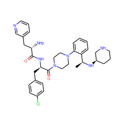 C[C@H](N[C@@H]1CCCNC1)c1ccccc1N1CCN(C(=O)[C@@H](Cc2ccc(Cl)cc2)NC(=O)[C@@H](N)Cc2cccnc2)CC1 ZINC000028349652