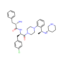 C[C@H](N[C@H]1CCCNC1)c1ccccc1N1CCN(C(=O)[C@@H](Cc2ccc(Cl)cc2)NC(=O)[C@@H](N)Cc2ccccc2)CC1 ZINC000028337513