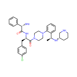 C[C@H](N[C@H]1CCCNC1)c1ccccc1N1CCN(C(=O)[C@@H](Cc2ccc(Cl)cc2)NC(=O)[C@@H](N)c2ccccc2)CC1 ZINC000028349707