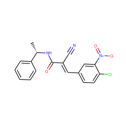 C[C@H](NC(=O)/C(C#N)=C/c1ccc(Cl)c([N+](=O)[O-])c1)c1ccccc1 ZINC000003324166