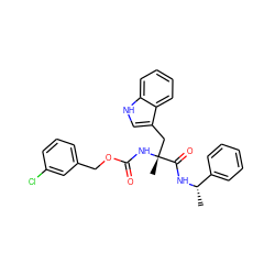 C[C@H](NC(=O)[C@@](C)(Cc1c[nH]c2ccccc12)NC(=O)OCc1cccc(Cl)c1)c1ccccc1 ZINC000013744149