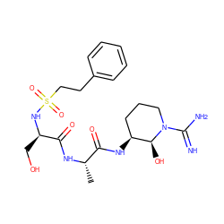 C[C@H](NC(=O)[C@@H](CO)NS(=O)(=O)CCc1ccccc1)C(=O)N[C@H]1CCCN(C(=N)N)[C@H]1O ZINC000003920906