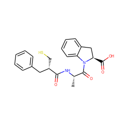 C[C@H](NC(=O)[C@@H](CS)Cc1ccccc1)C(=O)N1c2ccccc2C[C@H]1C(=O)O ZINC000029477279