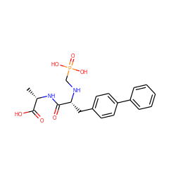 C[C@H](NC(=O)[C@@H](Cc1ccc(-c2ccccc2)cc1)NCP(=O)(O)O)C(=O)O ZINC000013734541