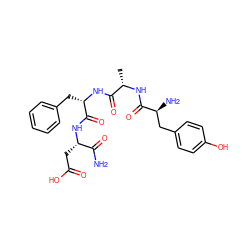 C[C@H](NC(=O)[C@@H](N)Cc1ccc(O)cc1)C(=O)N[C@@H](Cc1ccccc1)C(=O)N[C@@H](CC(=O)O)C(N)=O ZINC000029402024