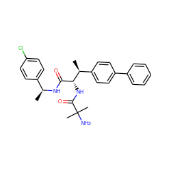 C[C@H](NC(=O)[C@@H](NC(=O)C(C)(C)N)[C@@H](C)c1ccc(-c2ccccc2)cc1)c1ccc(Cl)cc1 ZINC000073222522