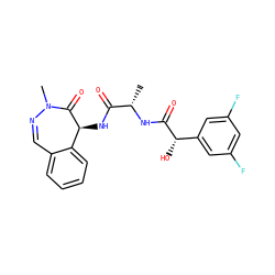 C[C@H](NC(=O)[C@@H](O)c1cc(F)cc(F)c1)C(=O)N[C@@H]1C(=O)N(C)N=Cc2ccccc21 ZINC000028899741