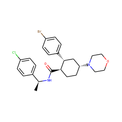 C[C@H](NC(=O)[C@@H]1CC[C@@H](N2CCOCC2)C[C@H]1c1ccc(Br)cc1)c1ccc(Cl)cc1 ZINC000103283325