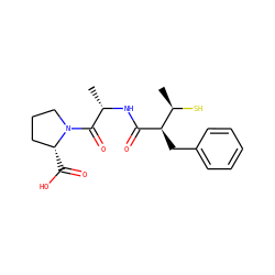 C[C@H](NC(=O)[C@H](Cc1ccccc1)[C@@H](C)S)C(=O)N1CCC[C@H]1C(=O)O ZINC000029479391