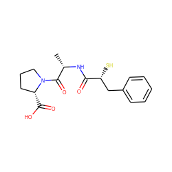 C[C@H](NC(=O)[C@H](S)Cc1ccccc1)C(=O)N1CCC[C@H]1C(=O)O ZINC000013590055