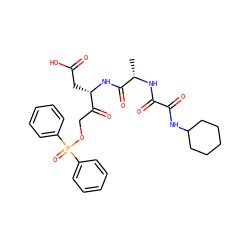C[C@H](NC(=O)C(=O)NC1CCCCC1)C(=O)N[C@@H](CC(=O)O)C(=O)COP(=O)(c1ccccc1)c1ccccc1 ZINC001772634271