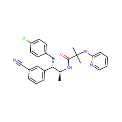 C[C@H](NC(=O)C(C)(C)Nc1ccccn1)[C@@H](Cc1ccc(Cl)cc1)c1cccc(C#N)c1 ZINC000045260335