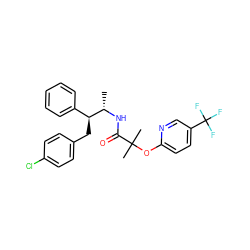 C[C@H](NC(=O)C(C)(C)Oc1ccc(C(F)(F)F)cn1)[C@@H](Cc1ccc(Cl)cc1)c1ccccc1 ZINC000034176929