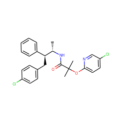 C[C@H](NC(=O)C(C)(C)Oc1ccc(Cl)cn1)[C@@H](Cc1ccc(Cl)cc1)c1ccccc1 ZINC000035079291