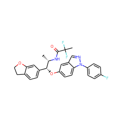 C[C@H](NC(=O)C(C)(F)F)[C@H](Oc1ccc2c(cnn2-c2ccc(F)cc2)c1)c1ccc2c(c1)OCC2 ZINC000114680854