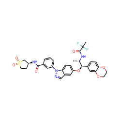 C[C@H](NC(=O)C(C)(F)F)[C@H](Oc1ccc2c(cnn2-c2cccc(C(=O)N[C@H]3CCS(=O)(=O)C3)c2)c1)c1ccc2c(c1)OCCO2 ZINC000164795162
