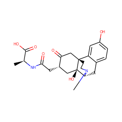 C[C@H](NC(=O)C[C@H]1C[C@@]2(O)[C@H]3Cc4ccc(O)cc4[C@@]2(CCN3C)CC1=O)C(=O)O ZINC000217096288